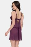 Zivame Primrose Lace Babydoll With Thong - Dark Purple — thumbnail 3